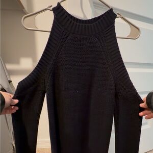 Black Cold Shoulder Sweater